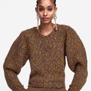 ✨ Zara Speckle Knit V Neck Sweater L ✨